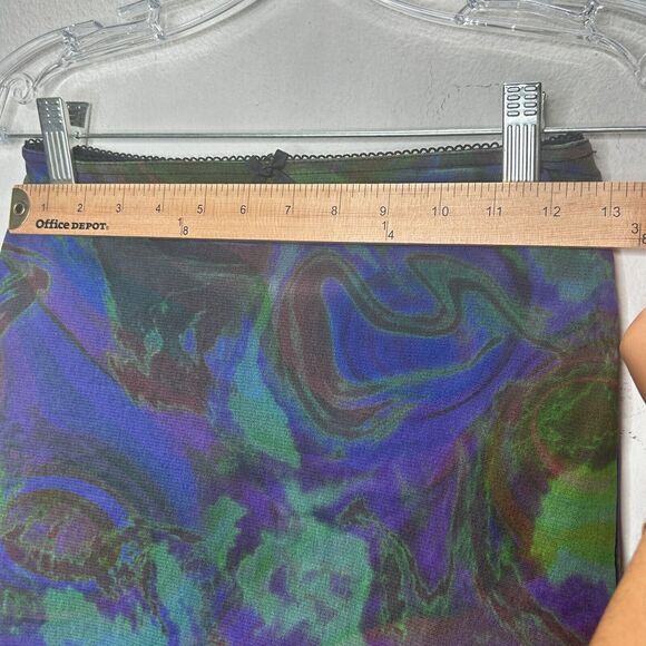 Urban Outfitters Purple & Green 60s Swirl Print Stretch Mini Skirt - Picture 10 of 12